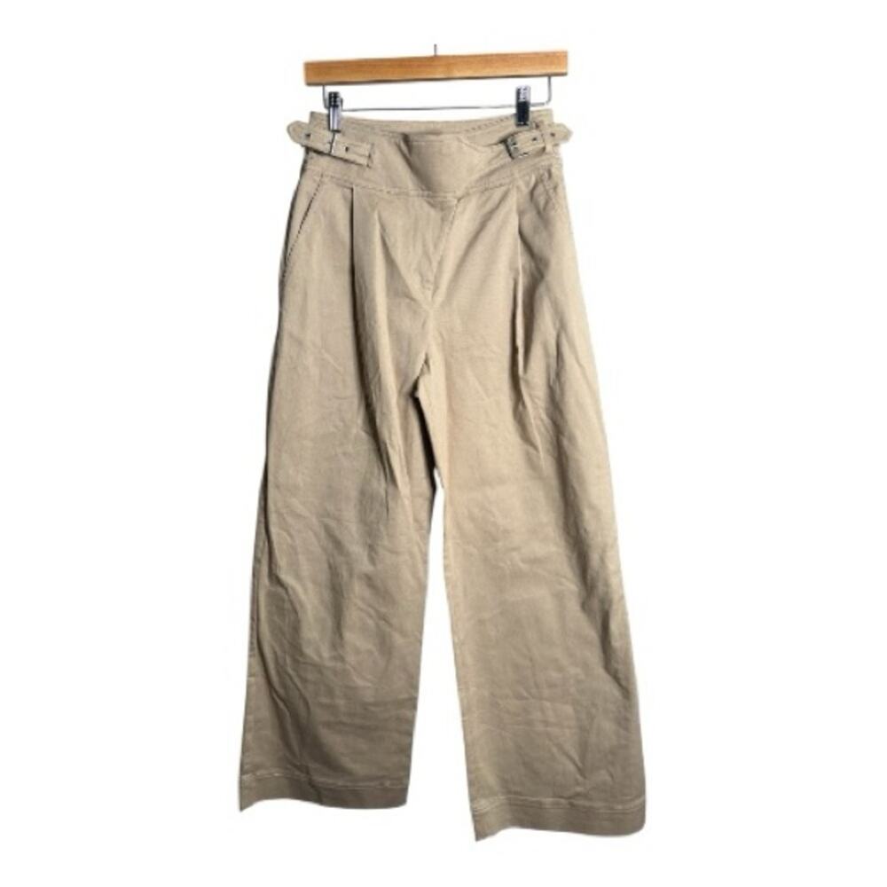 Express Tan High Waisted Wide Leg Trousers Sz 4